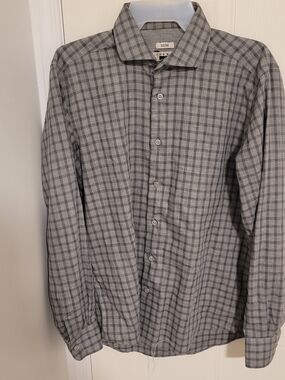 Joseph Abboud Gray Plaid Dress Shirt